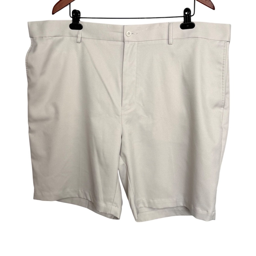 PGA Tour Golf Shorts Size 44 Beige Stone‎ Performance Flat Front Activewear